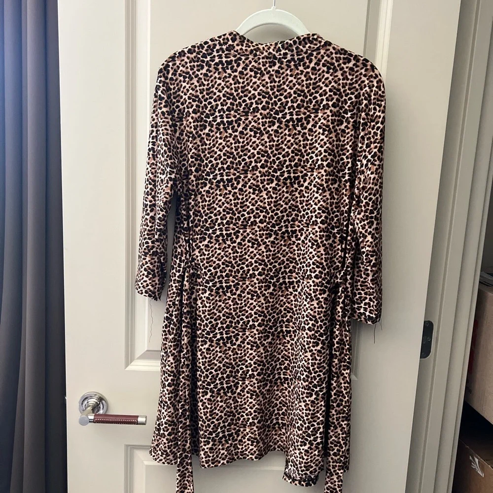 Rene Rofe Sleepwear Leopard Cheetah Print Robe Bathrobe - Picture 3 of 6
